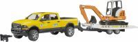 Bruder 02546 RAM 2500 Power Wagon Rental Service + Anhänger + Minibagger