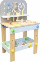 VEDES Großhandel GmbH - Ware SpielMaus Holz Werkbank 40x26,5x65 cm, 44 Teile