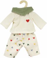 Heless Puppen-Kordhose ''Herz-Konfetti'' mit T-Shirt und Nickituch, Gr. 35-45 cm