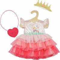 Heless Puppenkleid ''Prinzessin Emily'' mit Herztasche und Krone, Gr. 35-45 cm