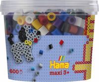 Malte Haaning Plastic A/S Hama® Bügelperlen Maxi - Dose Vollton Mix 600 Perlen (7 Farben).