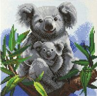 Craft Buddy Ltd. Crystal Art Leinwandbild Koalas 30x30 cm