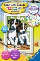 Ravensburger CreArt 29681 - Süße Welpen - Malen nach Zahlen Hund für Kinder ab 7 Jahre