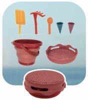 MTS Sportartikel-Vertriebs GmbH Schildkröt Funsports - 7in1 Sand Toys Falteimer Set - rot