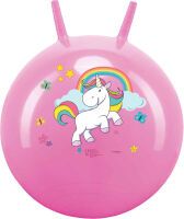 John Sprungball Einhorn Hopser Hopperball Hüpfball Unicorn Ball mit 2 Griffen Pink