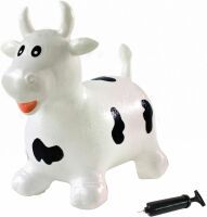 JAMARA 460318 Hüpftier Kuh weiss/schwarz mit Pumpe