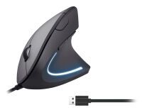 Equip Ergonomische Maus USB-A Stecker  1.80m Rechts  schwarz (245118)