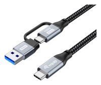 Equip Kabel USB-C3.2->C/A Gen2x2 PD100W St/St  1.00m schwarz (128431)