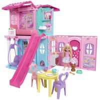 Mattel Barbie Chelsea Pop-up-Puppenhaus mit Puppe und über 15 Accessoires, Haus erweitert sich auf ü