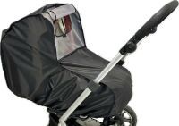 SUNNYBABY Regenschutz aus Nylon mit Sichtfenster und Klappe schwarz