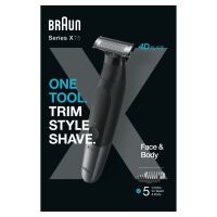 Braun Series XT5 All-in-One, Trimmer, Styler, Rasierer, +7 Zubehörteile, Scharfe 4D-Flex-Klinge, XT5100, Grau