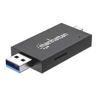 MANHATTAN MANHAZZAN USB 3.0 Typ-C /-A Kartenlesegerät mit USB-C und USB-A-Stecker auf microSD und SD