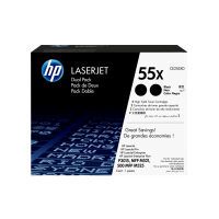 HP 55X 2-pack High Yield Black Original LaserJet Toner Cartridges - 25000 pages - Black - 2 pc(s)