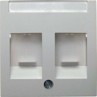 Berker Zentralstück mit Staubschutzschiebern und Beschriftungsfeld Glas weiß