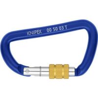 KNIPEX 00 50 03 T BK - Screw-lock - Locking carabiner - D-shaped - Aluminium - Blue - CE