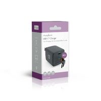 Nedis Netzladegerät / Mit einziehbarem Kabel / 65 W / GaN / PD3.0 30W / 3.0 / 3.25 A A / Anzahl der Ausgänge: 1 / USB-C™ / Aufrollbares USB-C™-Kabel / 0.75 m / Automatische Spannungswahl / Schwarz