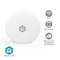 Nedis SmartLife Luftqualitätsmonitor / Wi-Fi / Kohlendioxid (CO2) / Luftfeuchtigkeit / Temperatur / Android™ / IOS / Weiss