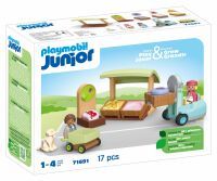 PLAYMOBIL 71691 Junior: Bio-Marktstand & Gabelstapler