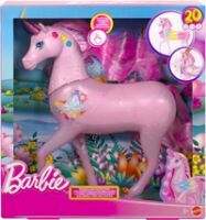 Mattel Barbie funkelnd leuchtendes Einhorn mit 20 interaktiven Kombinationen aus Lichtern, Geräusche