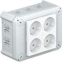 OBO Kabelabzweigkasten T 100 4MSD ws 4SCHUKO Steckdosen 33° ws