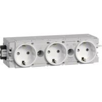 Hager Steckdose 3-fach mit Wago Steck-/Klemmtechnik C-Profil in verkehrsweiß