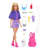 Mattel Barbie Outdoor-Abenteuer Modepuppe Malibu mit mehr als 10 Zubehörteilen zum Thema Camping, da
