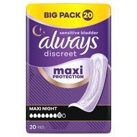 Always Discreet Inkontinenz-Einlagen Maxi Nacht Für Frauen, Saugstärke 8, 20 Stück