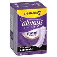 Multipack 5x Always Discreet Inkontinenz-Einlagen Maxi Nacht Für Frauen, Saugstärke 8, 20 Stück