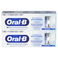 Multipack 12x Oral-B 3D White Professional Express Whitening Zahnpasta Frisches Strahlen, Kühle Minze, 2x75ml
