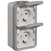 Legrand FR-SSTD 2-FACH VERT.AP GR.IP44 (PLEXO 55 IK07 069744)