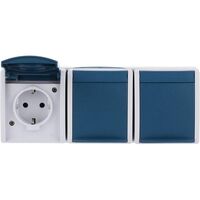 BUSCH JAEGER 2300/3 EW-53 - CEE 7/3 - 2P+E - Blue - White - IP44 - 250 V - 16 A
