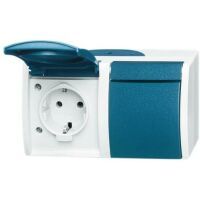 BUSCH JAEGER 20/2 EW-53 - CEE 7/4 - 2P+E - Blue - White - IP44 - 250 V - 16 A