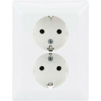 BUSCH JAEGER BJ 202 EUJ-914 SCHUKO Doppelsteckdose volle Abdeckung