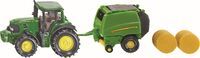 SIKU 1665 John Deere Traktor mit Ballenpresse