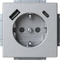 Busch-Jaeger SCHUKO/2XUSB-STD A+C ALUSILBER (20 EUCB2USBAC-83)