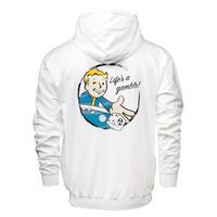 Fallout Zipper Hoodie \"Gamble\" White M Englisch