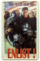 Fallout Metal Sign \"Enlist!\" English