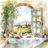 TI-FLAIR Lunch-Serviette "Cucina con Vista" 20er Pack - 12 Stück
