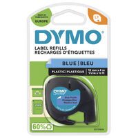 Dymo Letratag Band Plastik blau 12 mm x 4 m Zubehör Beschriftungsgeräte