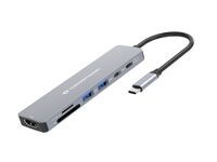 CONCEPTRONIC  7-1 Dock USB-C->HDMI/USB-C/2xUSB-A/+   25cm gr (DONN28G)
