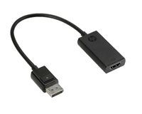HP DisplayPort to HDMI True 4K Adapter - DisplayPort - HDMI Type A (Standard) - Male - Female - Black - Business