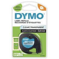 Dymo Letratag Band Plastik transparent 12 mm x 4 m Zubehör Beschriftungsgeräte