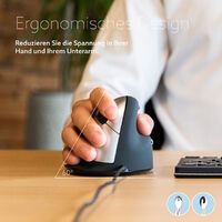 R-Go HE Mouse - Ergonomic mouse - Large (Hand Size above 185mm) - Right Handed - wired - Right-hand - USB Type-A - 2500 DPI - Black - Silver