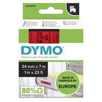 Dymo D1 Schriftband 24 mm x 7 m schwarz auf rot            53717 Zubehör Beschriftungsgeräte
