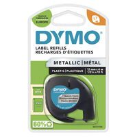 Dymo Letratag Band Metall silber 12 mm x 4 m Zubehör Beschriftungsgeräte
