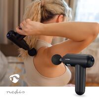 MELISSA Wiederaufladbare Massagepistole mit LED 4 Köpfe Schwarz