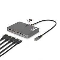 STARTECH.COM USB-C zu 4-Monitor Workstation Adapter 4K 60Hz DisplayPort 140W PD Passthrough USB fur 