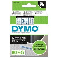 Dymo D1 Schriftband 12 mm x 7 m blau auf weiß              45014 Zubehör Beschriftungsgeräte