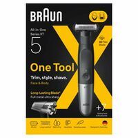 Braun Series XT5 All-in-One, Trimmer, Styler, Rasierer, +7 Zubehörteile, Scharfe 4D-Flex-Klinge, XT5100, Grau