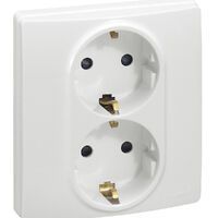 Legrand LEGR Niloe 2-fach Schuko- 664543Steckdose f. 1-f Dose Steckklemmen mit